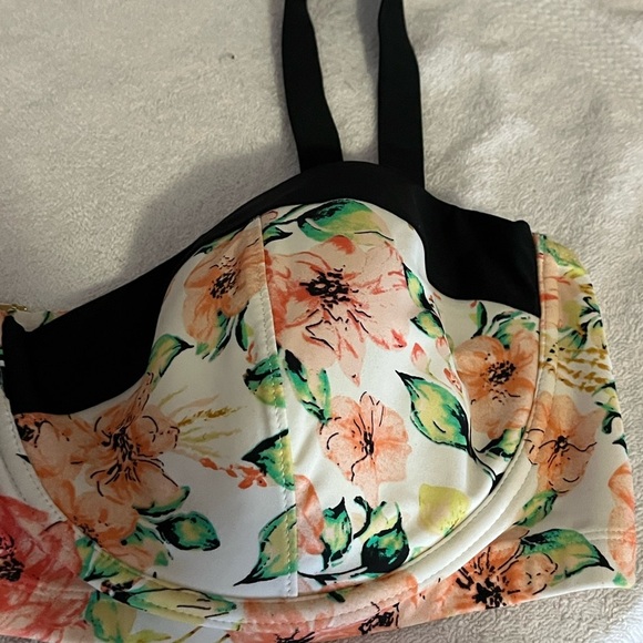 Ava & Viv Floral Swim Top Sz 26W - Picture 3 of 8